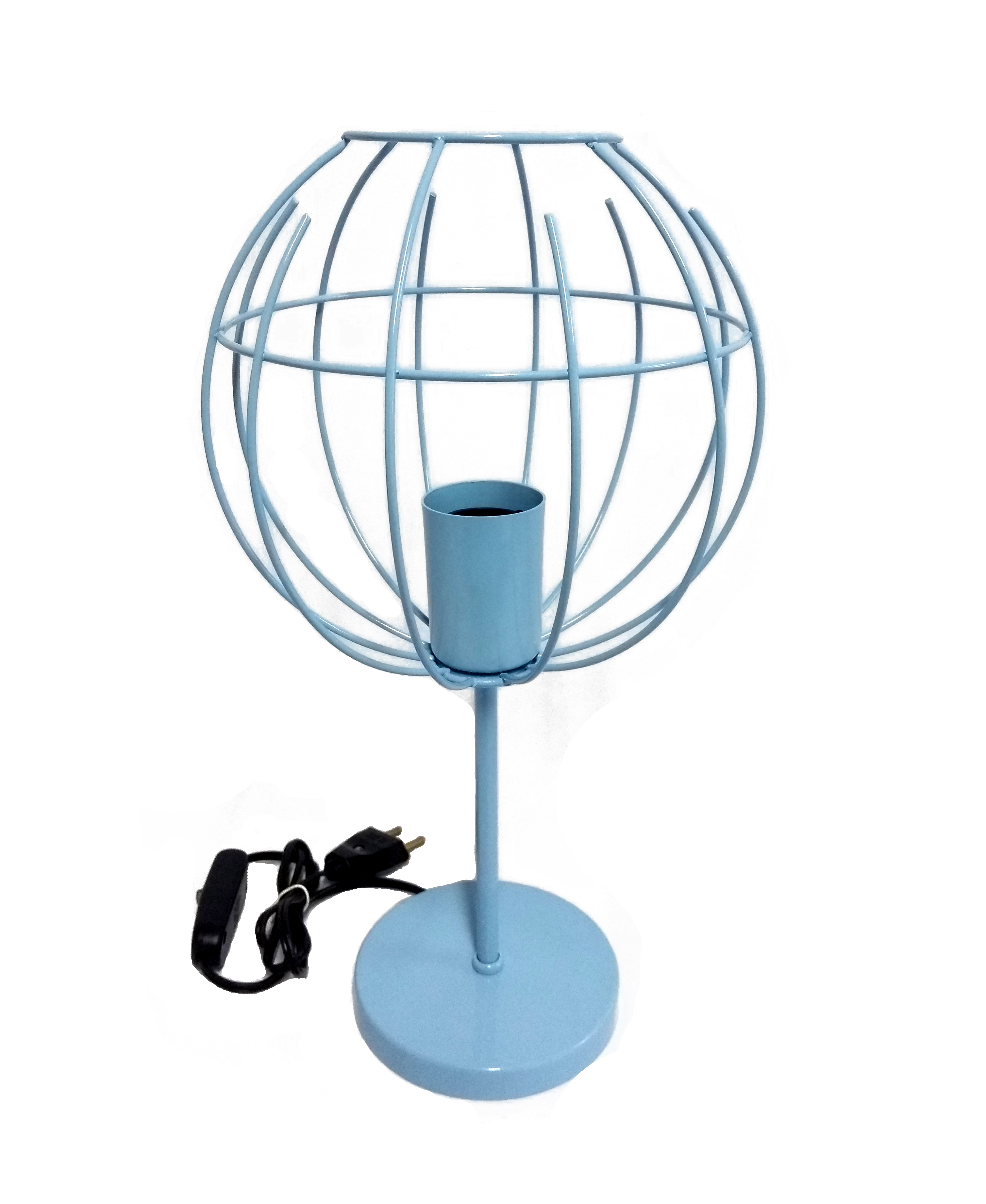 Abajur aramado Bola Azul.jpg