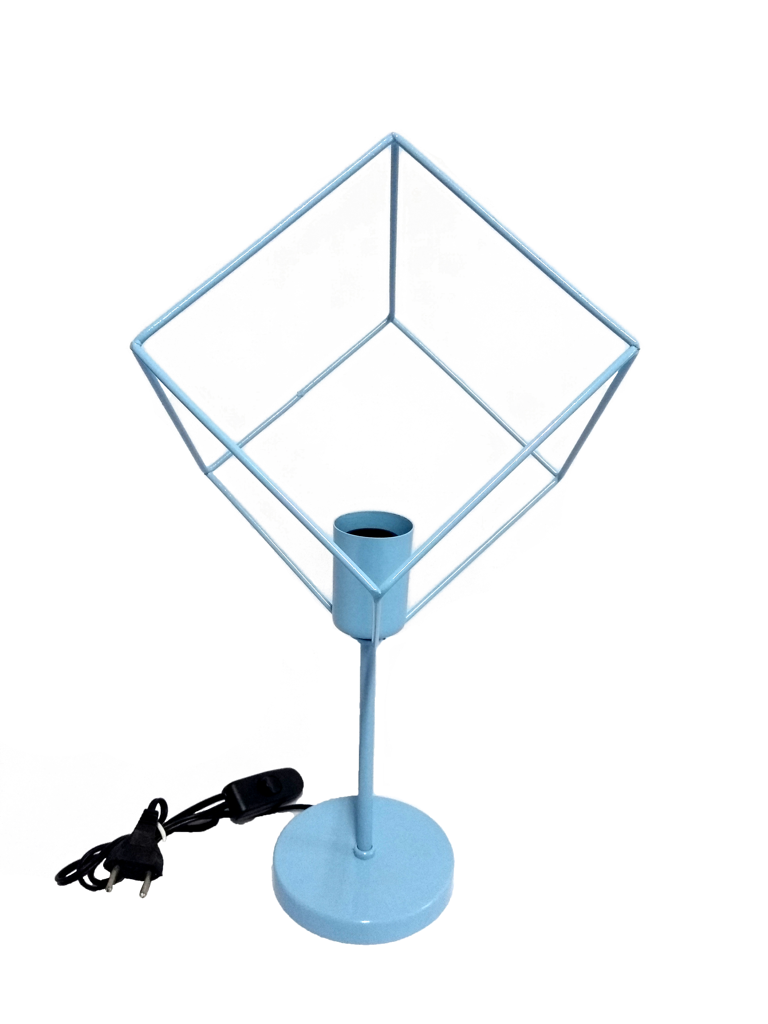 Abajur aramado Quadrado Azul.jpg